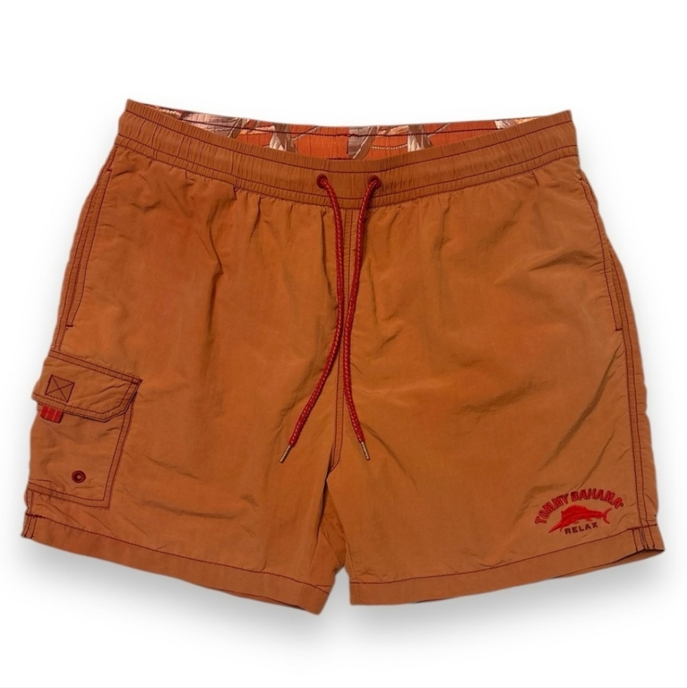 TOMMY BAHAMA RELAX Sun Washed Faded Orange Swim Trunks
